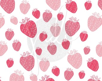 Strawberry Scribbles 11x8.5 Pattern - Digital Download Only