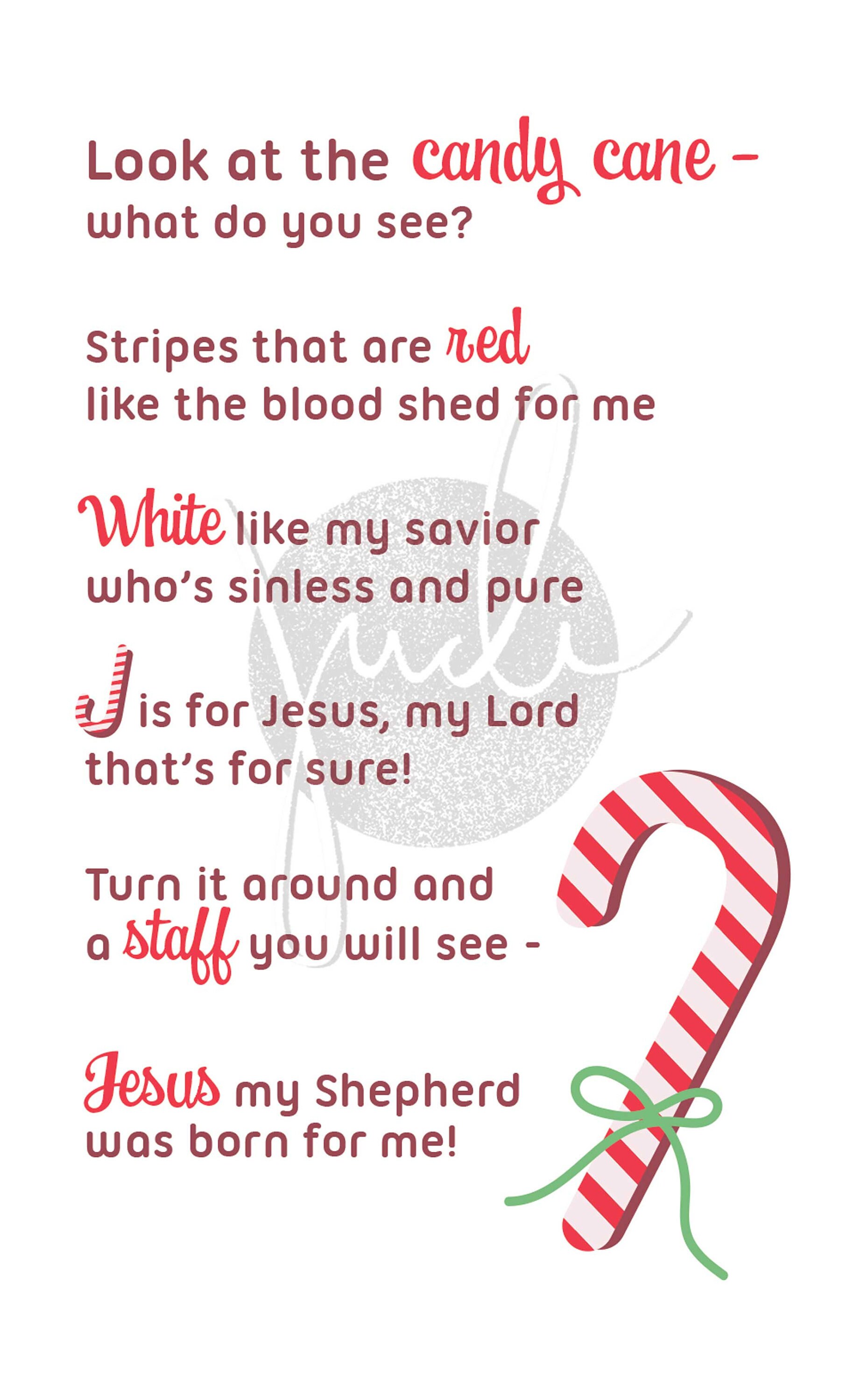 Candy Canes for Jesus 3x5 Christmas Printable Digital | Etsy