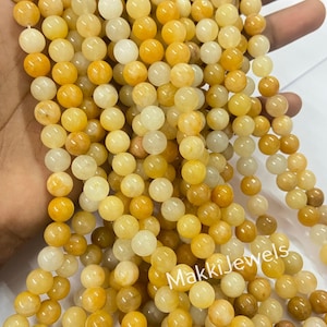 AAA Yellow Aventurine Beads 4MM 6MM 8MM 10MM | Genuine Round Gemstone Strand 15&quot; | Healing Luck Stone | Jewelry Making & Beading Supply