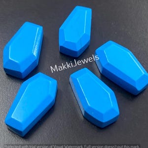 Sleeping Beauty Turquoise Coffin Faceted Cut Gemstones AAA Quality Calibrated Loose Flat Back Stone For Jewelry Making Projects