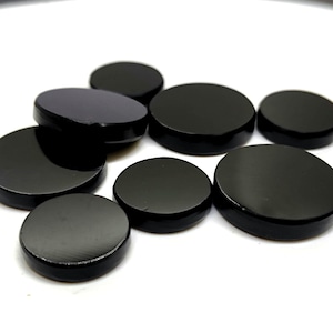 Natural Black Onyx Flat Round Disc Beads AAA Quality Gemstone Coin Shape Calibrated Loose Stones for Handmade Jewelry & Designers 8MM - 20MM