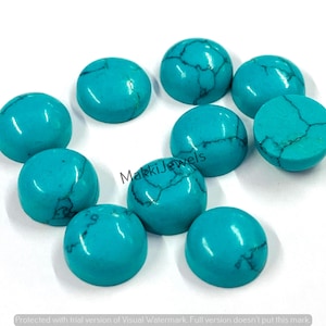 Blue Howlite Turquoise Round Shape Cabochon, AAA Quality Calibrated Loose Gemstone for Custom Jewelry Design, Sizes 3mm-20mm