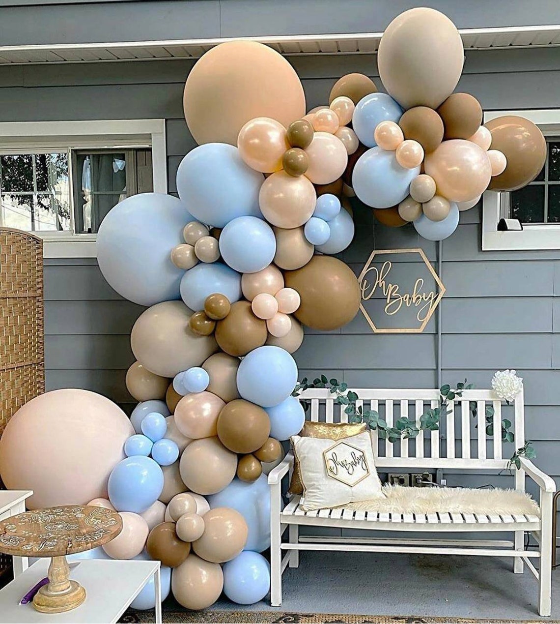 Blue and Brown Balloon Garland Kit Blue Balloons Coffee Brown | Etsy