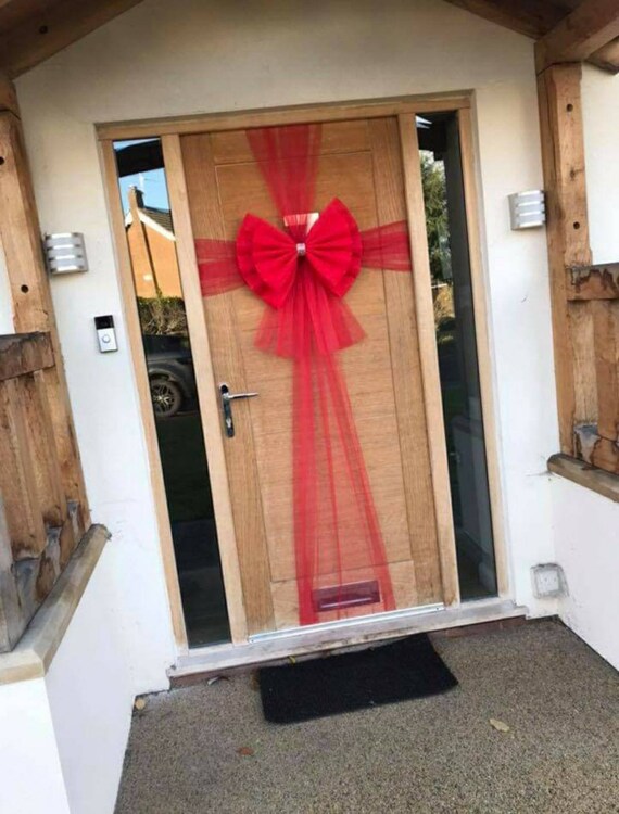 Red Christmas Door Bow Festive Door Decoration Christmas - Etsy UK