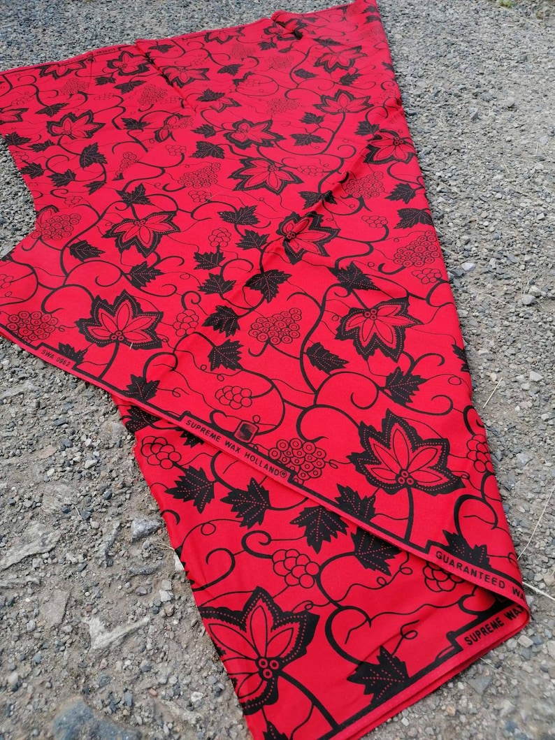 african cotton material red black ankara african fabric by the yard Red african fabric african wax print african print fabric