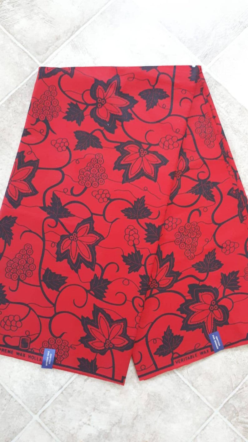 african cotton material red black ankara african fabric by the yard Red african fabric african wax print african print fabric