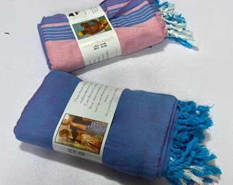 Tanzaniaanse kikoy, Afrikaanse kikoi, katoenen pareo, Afrikaanse sarong, Afrikaanse stof, Afrikaanse kikoydoek, blauwroze kikoy