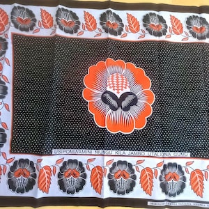 Kanga, Tanzania khanga nzito, african kanga, leso, kanga morogoro, kanga black orange, Usipomwamini Mungu kila jambo utaliona gumu
