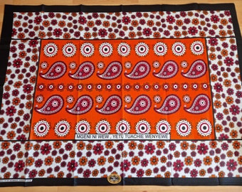 Kenyan kanga Leso, Khanga fabric, Tanzanian kanga, kanga Mombasa, cotton fabric, african cotton material, african kanga orange