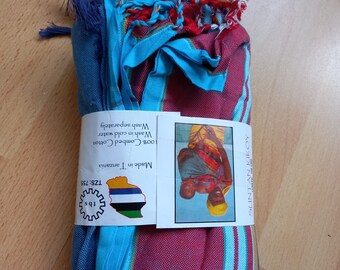 Tanzaniaanse kikoy, Afrikaanse kikoi, katoenen pareo, Afrikaanse sarong, Afrikaanse stof, Afrikaanse kikoydoek, kikoy blauwrood