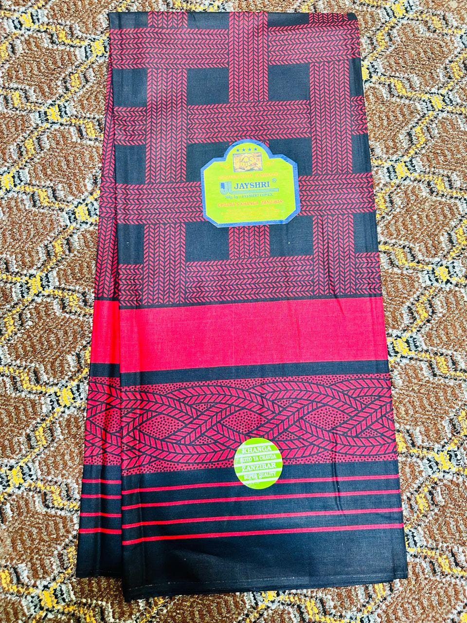 Kanga Zanzibar big Khanga fabric, african khanga, Tanzanian kanga, african kanga nzito cotton fabric, african leso, biggest kanga red