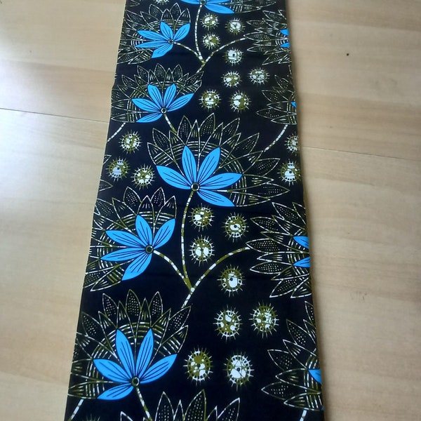 African fabric, african print fabric, african fabric by the yard, african wax print, dutch wax fabric black blue floral