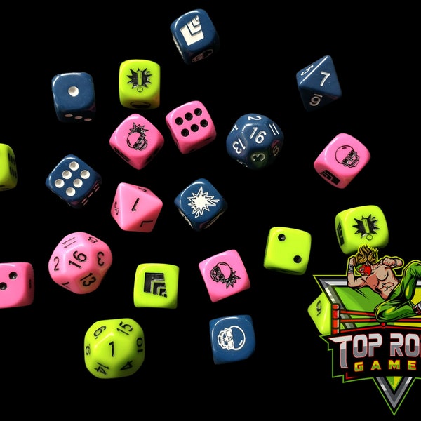 Shady Skulls Dice for use in Blood Bowl - Set of 7 Dice Compatible with Blood Bowl