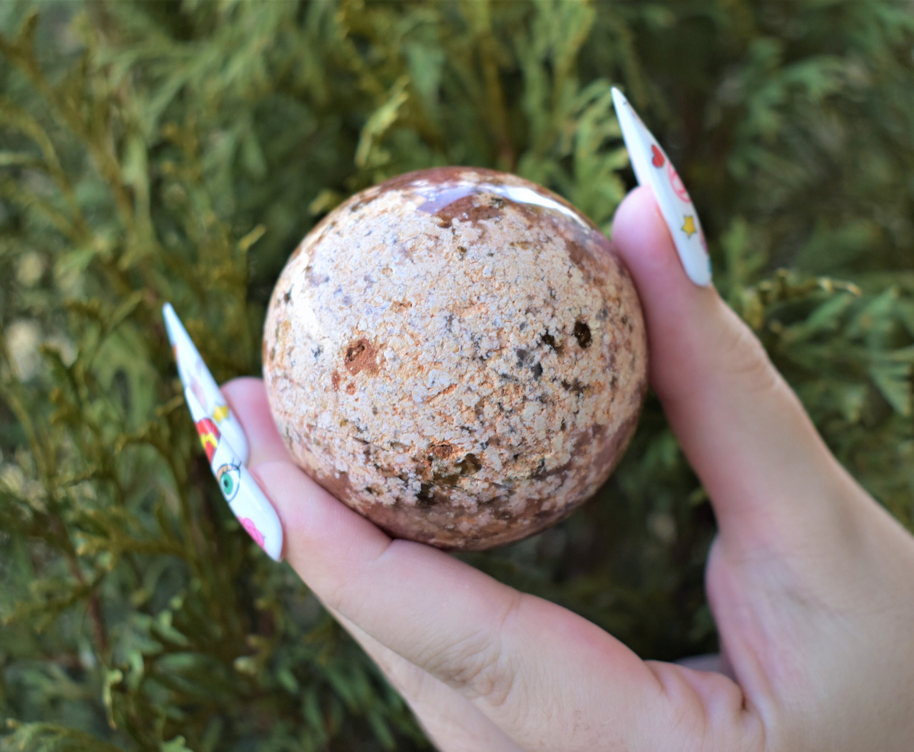 PINK MOSS AGATE Crystal Sphere 2.25 Hand Polished | Etsy