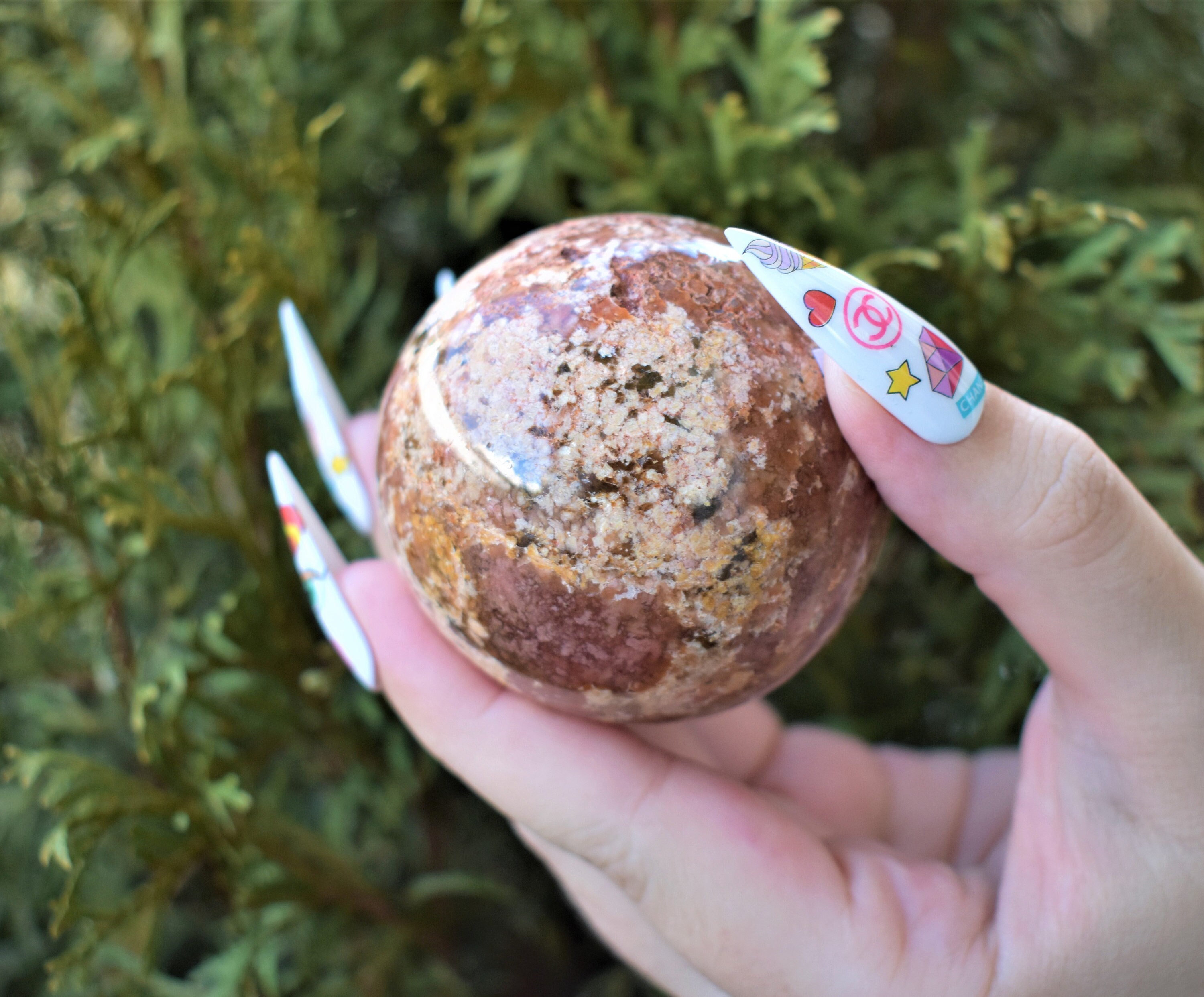 PINK MOSS AGATE Crystal Sphere 2.25 Hand Polished | Etsy