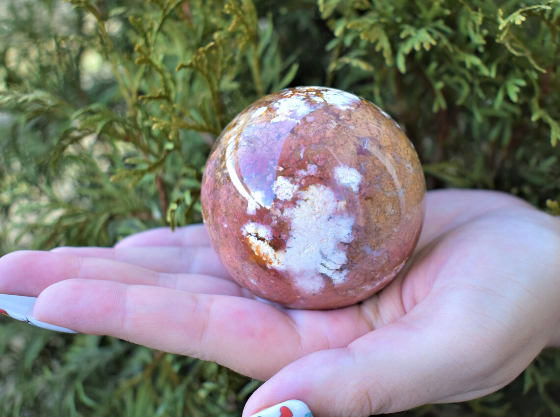 PINK MOSS AGATE Crystal Sphere 2.75 Hand Polished | Etsy