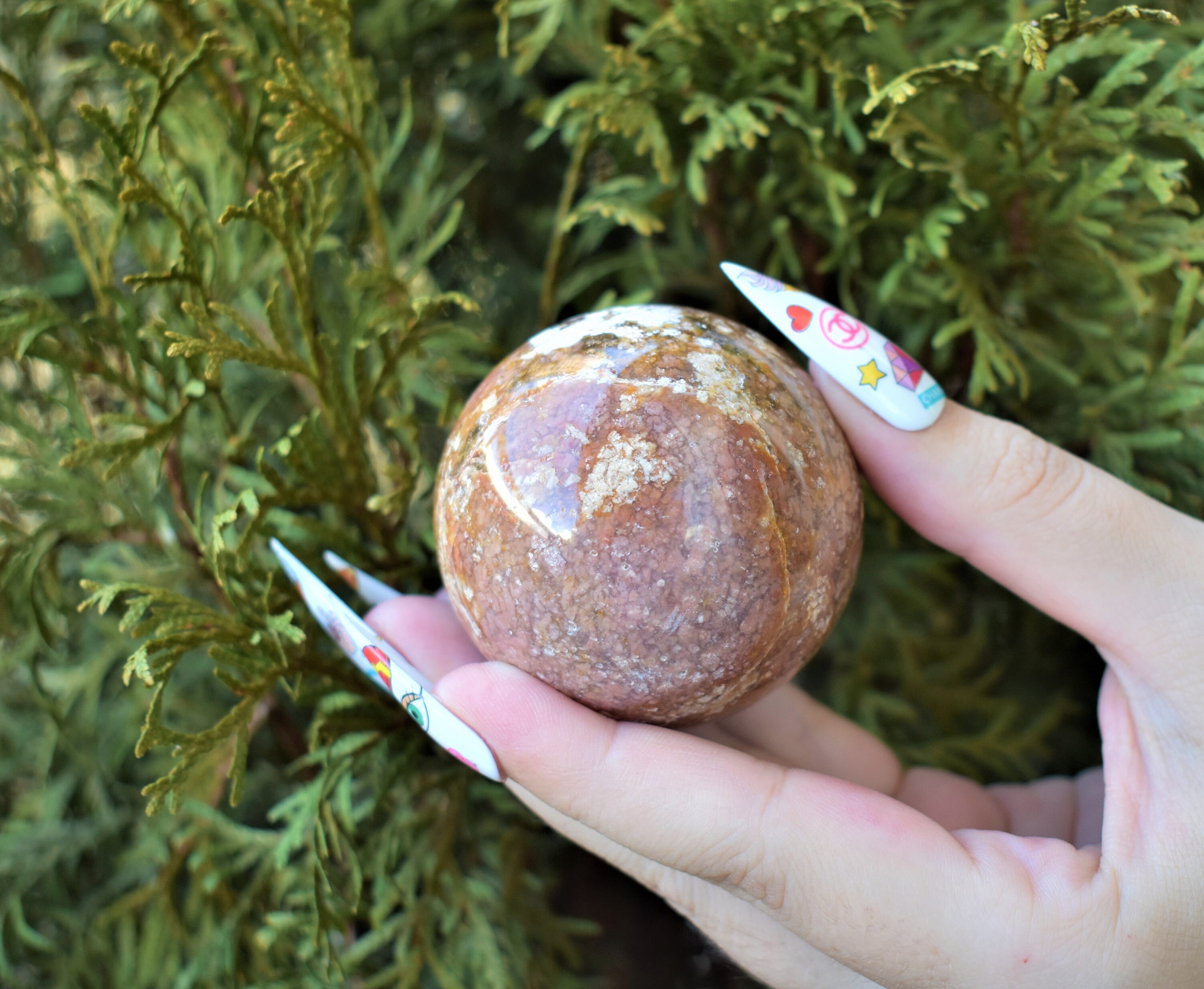PINK MOSS AGATE Crystal Sphere 2.35 Hand Polished | Etsy