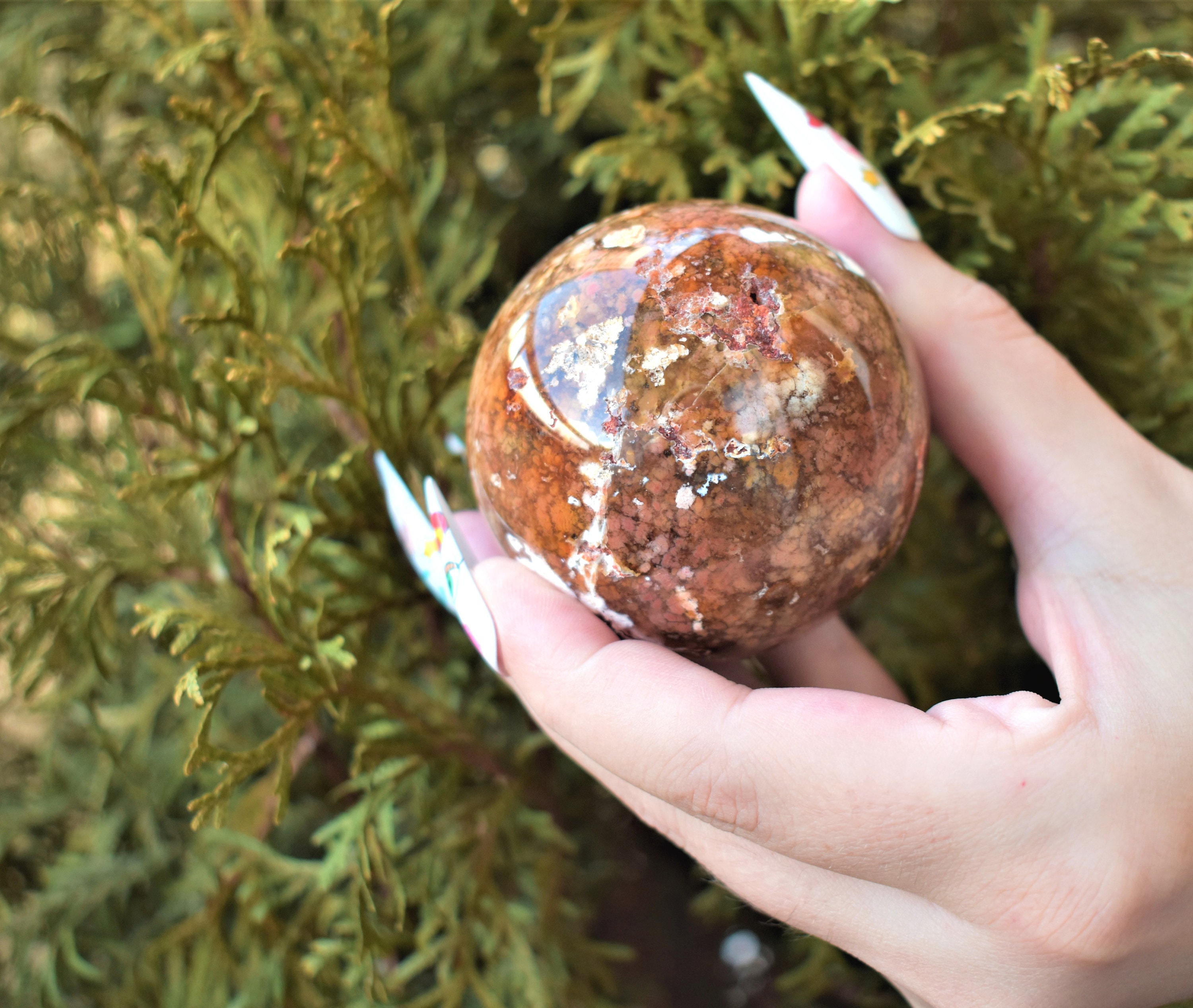 PINK MOSS AGATE Crystal Sphere 2.35 Hand Polished | Etsy