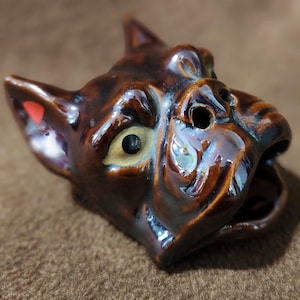 Vintage Ceramic Bulldog Ashtray Smoker Treasure