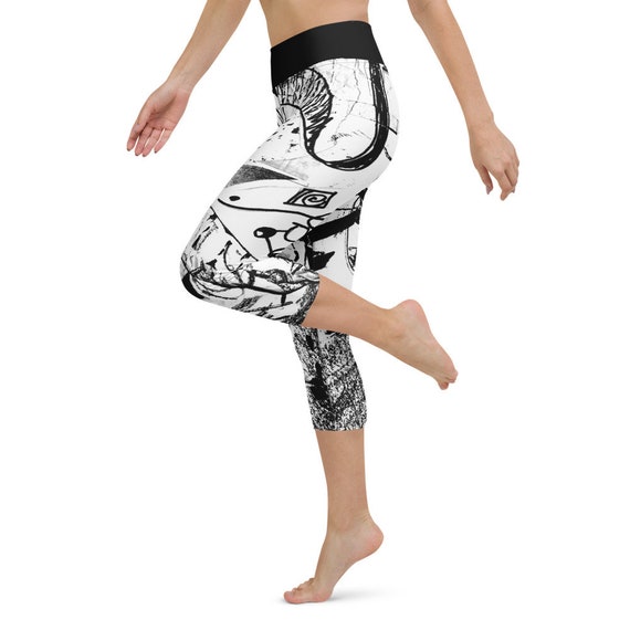 white yoga capri leggings