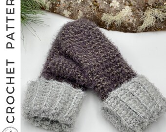 Madsen Mittens Crochet PATTERN,  PDF Mittens Crochet Pattern, Crochet Mitten Pattern, Crochet Gloves Pattern