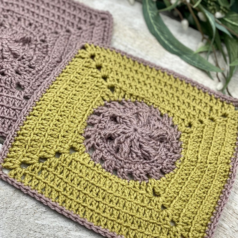 Dahlia Square Crochet PATTERN, Granny Square Crochet Pattern, Crochet Square Pattern, Flower Crochet Square, Crochet Blanket Square image 6