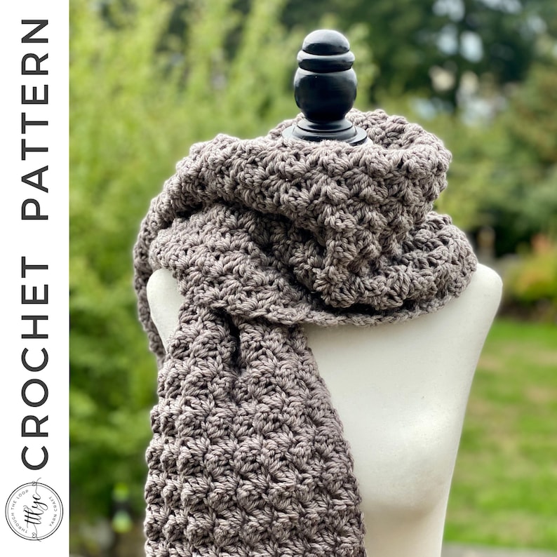 Carrington Super Scarf Crochet PATTERN, PDF Unisex Scarf Crochet Pattern, Blanket Scarf Pattern, Winter Scarf Pattern, Crochet Scarf Pattern image 1