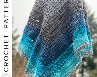 Analeigh Shawl Crochet PATTERN | PDF Shawl Crochet Pattern, Triangle Shawl Crochet Pattern, Easy Crochet Shawl, Crochet Shawl Wrap