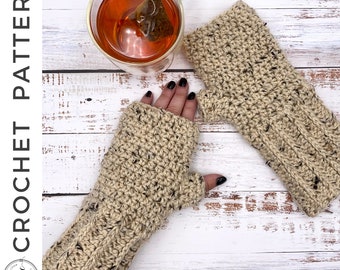 Galloway Fingerless Gloves Crochet PATTERN,  PDF Fingerless Gloves Crochet Pattern, Crochet Fingerless Gloves Pattern