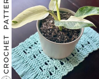 Plant Mat Crochet PATTERN,  Plant Coaster, Plant Rug, Plant Doily, Plant Crochet Pattern, Plant Accessories, PDF Crochet Pattern