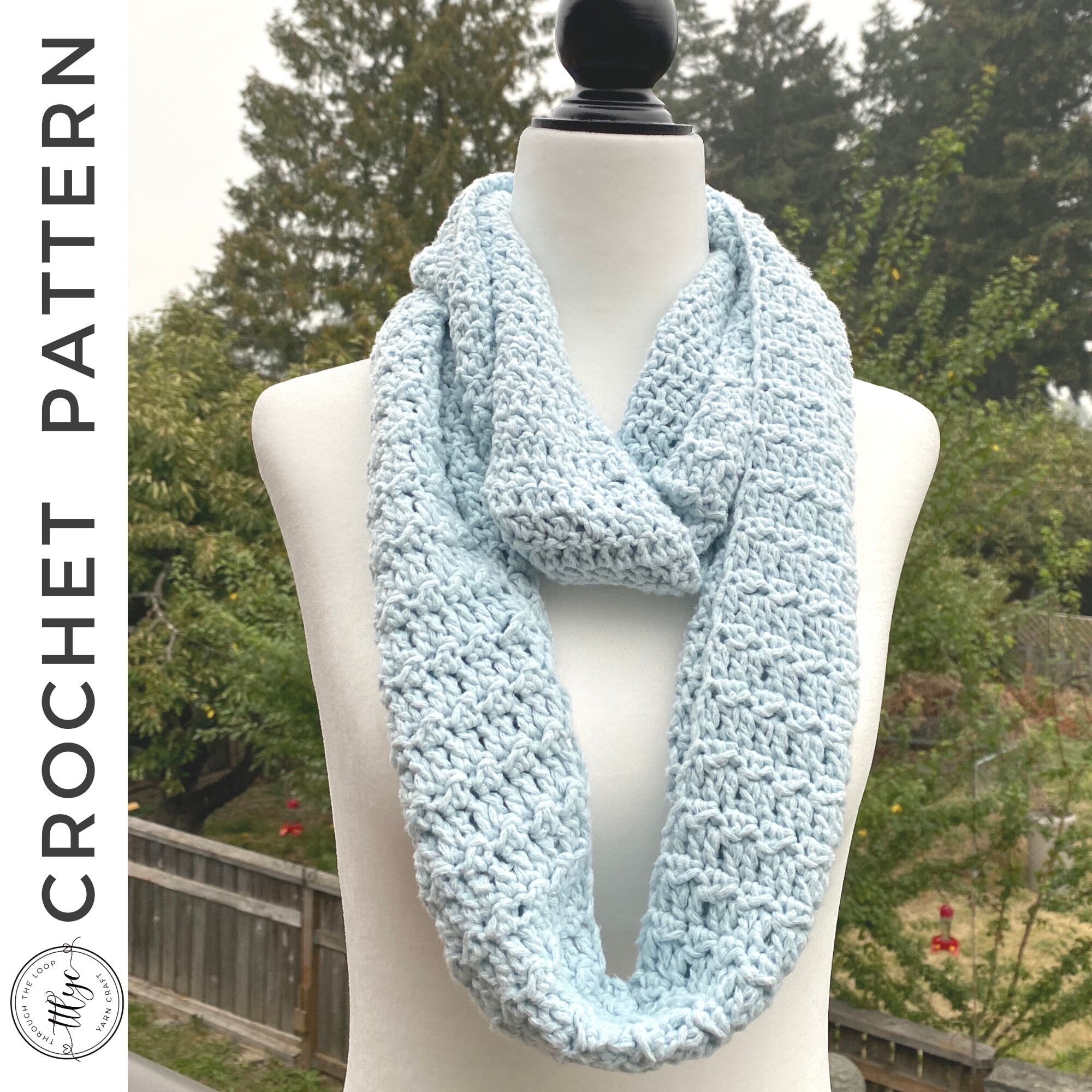 Crystalline Infinity Scarf Crochet PATTERN, PDF Infinity Scarf Crochet Pattern, Crochet Infinity Scarf