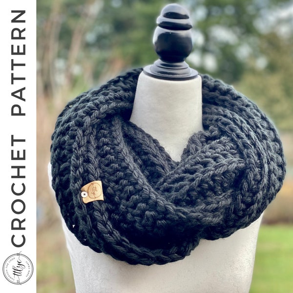 Wingrove Infinity Scarf Crochet PATTERN, PDF Infinity Scarf Crochet Pattern, Crochet Infinity Scarf, Crochet Sarf Pattern, Crochet Cowl