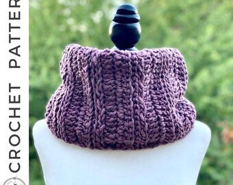 Remi Chunky Cowl Crochet PATTERN, PDF Cowl Crochet Pattern, Crochet Scarf, Crochet Neck Warmer pattern, Chunky Cowl,  Women's Scarf Pattern