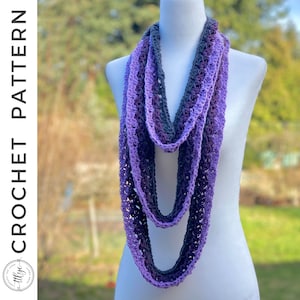 Ivy Lane Infinity Scarf Crochet PATTERN,  PDF Infinity Scarf Crochet Pattern, Infinity Scarf, Spring Scarf, Crochet Infinity Scarf Pattern