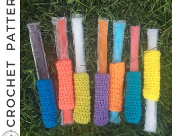 Hold The Cold Freezie Cozy Crochet PATTERN, PDF Ice Pop Holder Crochet Pattern, Freezie Holder, Crochet Ice Pop Holder, Popsicle Holder