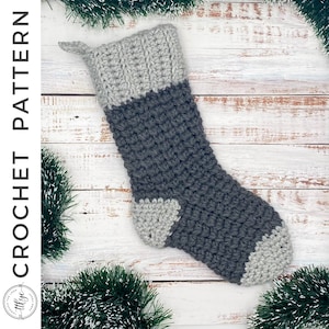 Crochet Christmas Stocking PATTERN, Crochet Stocking Pattern, Holiday Stocking, Stocking Pattern, Christmas Crochet Patterns,  PDF Pattern