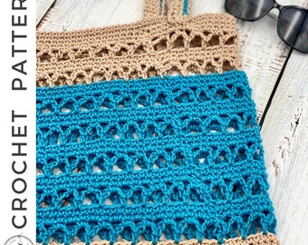 MOTIF au crochet de sac à quai, motif au crochet de sac de plage, sac bourse au crochet, fourre-tout au crochet, modèle PDF de sac au crochet, sac d'été