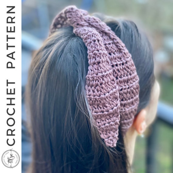 Brinley Hair Scarf Crochet PATTERN, PDF Hair Scarf Crochet Pattern, Crochet Hair Ties, Tie Up Hair Band, Boho Hair Scarf, Hair Accessories