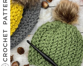Back-Country Beanie Crochet PATTERN, PDF Beanie Crochet Pattern, Crochet Toque Pattern