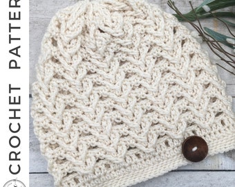 Sheridan Ridge Slouchy Hat Crochet PATTERN, PDF Hat Crochet Pattern, Crochet Slouchy Hat Pattern