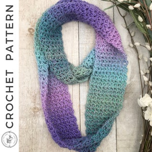 Everlasting Infinity Scarf Crochet PATTERN, PDF Infinity Scarf Crochet Pattern, Crochet Scarf Pattern image 1