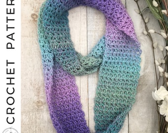 Everlasting Infinity Scarf Crochet PATTERN, PDF Infinity Scarf  Crochet Pattern, Crochet Scarf Pattern