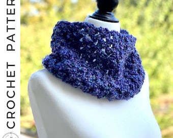 Crochet Cowl PATTERN, Crochet Neck Warmer Pattern, Crochet Scarf, Chunky Cowl, Crochet Cowl Scarf Pattern, Womens Cowl, Easy Crochet Scarf