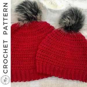 Mommy & Me Beanie Set Crochet PATTERN, PDF Mommy and Me Hats Crochet Pattern, Mommy and Me Pattern