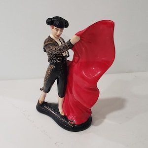 Vintage MCM Ceramic Matador Figurine, Ceramic bullfighter, 11&quot; tall