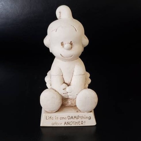 Vintage Wise Guys Figurine, Life is one DAMP thing after ANOTHER! Vintage Wise Guys Sillisculpt baby sculpture