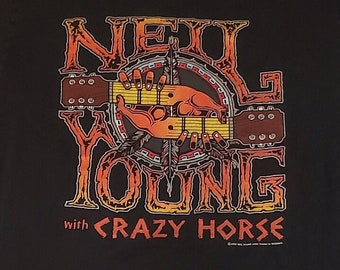 NEIL YOUNG CRAZY HORSE ツアーTシャツ Lサイズ Neil Young With Crazy Horse Vintage T-shirt 1996 1997 , Nice