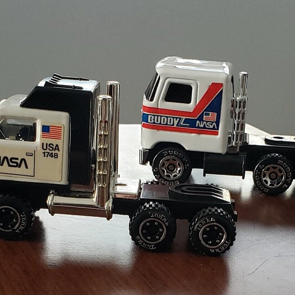 Vintage Nasa USA Toy trucks, Buddy L Nasa Mack Truck  and Tonka NASA USA 1748 Shuttle Semi, Two Transport Trucks