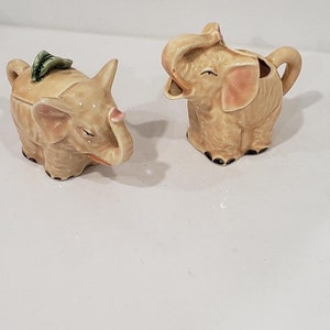 Vintage Elephant Cream and Sugar set, Made in Japan