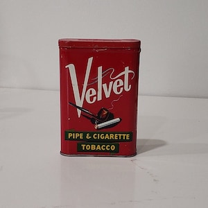 Velvet Tobacco Tin, Vintage Pocket Tobacco Tin